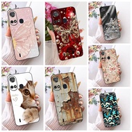 For ITEL A49 Play A631L Casing ​​​​​​​For ITEL A58 Lite Case Cover Silicone Cute Cat Luxury Flowers 