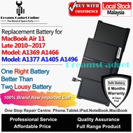 Replacement Notebook Battery A1377 A1405 A1496 for McBook Air 13 Late 2010~2017 A1369 A1466 7200mAh 