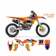 decal ktm 250 2023 fullbody sticker ktm 250 stiker keren warna oren gradasi biru 01