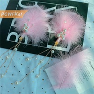 【PCWFKef】 1 2 Pcs Cổ Tích Trắng Lông Tóc Clip Headdress Đám Cưới Cho Phụ Nữ Cô Gái Hàng Ngày Cá Tính