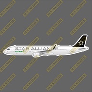 Eva Air A321 Starry Sky League Realistic Civil Aircraft 3M Sticker Size 165mm