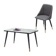 [特價]ASSARI-蒙諾石面免組裝餐桌椅組(1桌4椅)