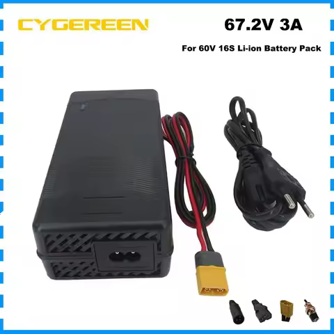 60V 3A Li-ion Charger 67.2V 16S 20AH 30AH Li ion Lithium Battery Charger 60V3A 3pin XT60 XLR