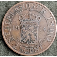 NEDERLANDSCH INDIE 2 1/2 CENT 1914 VERY FINE