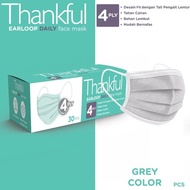 Thankful Face Mask Adult Earloop Daily 30s - Grey