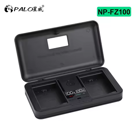 PALO NP-FZ100 NPFZ100 NP FZ100 Battery Charger Case Storage Box for Sony A6700, BC-QZ1, Sony a9, a7R