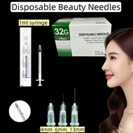 10pcs 100pcs 32G Disposable Beauty Needles 4mm/6mm/13mm for 1cc syringe