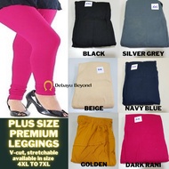 [Size 4XL to 7XL] Plus Size V-Cut Cotton Lycra Leggings