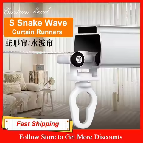 Jilisi S-Fold Curtain Rail Hook Snake Tape with Wheels 6cm/7cm/8cm S-Wave Curtain Track Line Runners