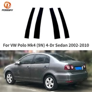 Black Window Door Column B C Pillar Post Cover Trim for Volkswagen Polo Mk4 (9N) 4-Door Sedan 2002-2
