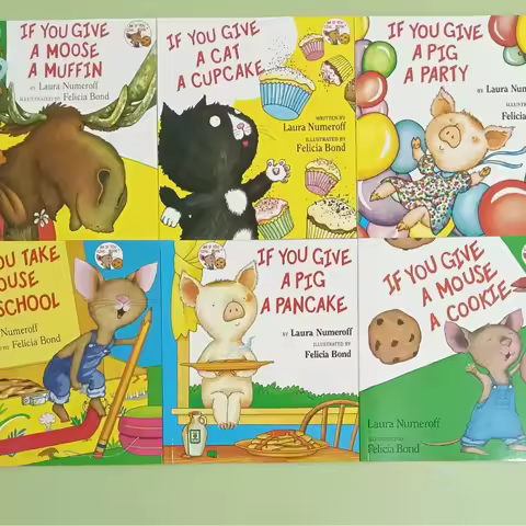 6 Books/Set If You Give A Mouse A Cookie Muffin To the Movies School Kids English Picture Short Stor