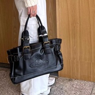 Empress Dowager Empress Bag Soft Leather Handbag Shoulder Commuter Motorcycle Bag Large Capacity Nic