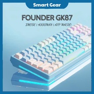 FOUNDER GK87 3 Mode Mechanical Keyboard - Red Switch | Hotswap 5 PIN | 4000mah | WIN/MAC | Macro App