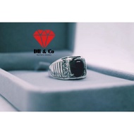 HITAM Yemen Agate Gem Black Silver 925 Swiss Diamond