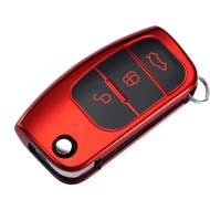 เคสกุญแจรถยนต์พับได้ TPUเคสป้องกันพวงกุญแจสำหรับ Ford Focus 2 MK2 Fiesta Mondeo Galaxy Falcon หงส์