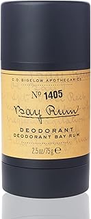 C.O. Bigelow Bay Rum Aluminum Free Deodorant for Men, Citrus & Spice Scented Non Toxic Deodorant, Ge