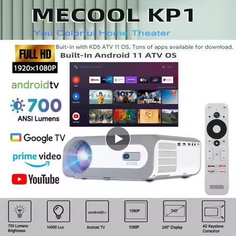 [Genuine]MECOOL KP1 Super Projector android11 Home Theater 4K 4D keystone for meetings phones 700 lu