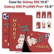 Fashion Happy New year Pattern Cartoon Anime Stand Flip case for Samsung Galaxy Tab X95/X95 Pro+ 10.