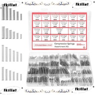 FKILA 300PCS/box Small Springs, Tension Spring 304 Stainless Steel Compression Spring Assortment Kit