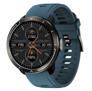 全城熱賣 - M18plus智慧手環ECG+PPG心電圖心率血壓測量資訊提醒圓屏手錶（黑+TPU藍）