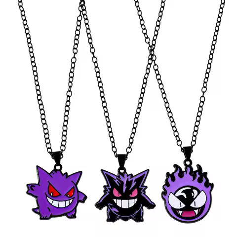Pokemon Gengar Cosplay Pendant Necklace - Anime Charms Jewelry for Women Men Kids Chain Choker Perfe