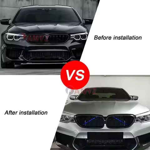 2Pcs Car Front Grille Trim Strips Support Grill Bar V Brace Wrap For BMW F30 F31 F32 F33 F34 F35 Blu
