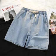 Seluar pendek denim Korea lelaki selesa dan longgar, seluar pendek lelaki, seluar jeans lelaki  Selu