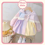 AK072 Chun Chin | AK Wind Rainbow Pastel Rabbit Embroidery Long Rabbit Ear Hat for Girls 10-21kg