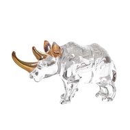 Glass Rhinoceros Glass Animal Figurines - Crystal Decorations for Home and Animal Collectible Figuri