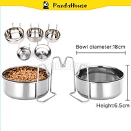 Dog Hanging Stainless Bowl with Hook Pet Dog Water Feeder Food Feeder