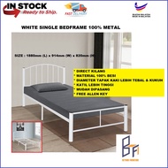READY STOCK KEDAH White Single Bed Frame 100% Metal Rangka Katil Bujang Dewasa Budak Bed Room Bedroom Furniture Perabot
