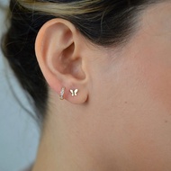 SY Huggies collection Mini Zircon Butterfly Earrings s925 Sterling Silver Gold-Plated Earrings All-M