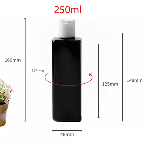 30pcs 120ml 150ml 200ml 250ml Empty White Clear Square PET Bottle With Disc Top Cap For Shampoo Show