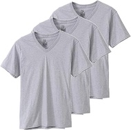 Men's Short Sleeve V-Neck Undershirts, 3-Piece Set, Antibacterial and Deodorant (Fresh IQ) 3P RS V-N
