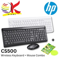 HP CS500 2.4GHZ WIRELESS KEYBOARD AND MOUSE COMBO WITH PLUG& PLAY, 104 KEYCAP KEYBOARD, ERGONOMIC MO