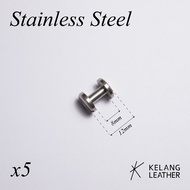 5PC Stainless Steel Chicago Screw Skru DIY Leather Craft