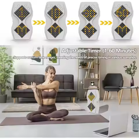 KSOL LED Visual Hourglass Timer, 1-60 Minute Countdown with Magnetic Mount, Buzzer Alert & Dimmable 