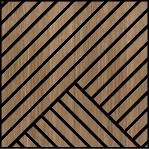 10 Pack Fluted Mosaic Wall Panels Polyester Sound Absorbing Wood Vain PVC Surface Carved