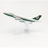 Yalinda Eva Air B747 16cm model airplane kits child Birthday toys gift plane models