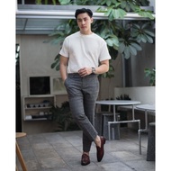 Beppu Knit Waffle T-Shirt In White - Men's Plain Waffle T-Shirt White