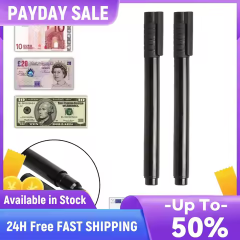 2pcs Money Checker Tester Pen Portable Mini Money Detector Lightweight Banknotes Checkering Tools Gr