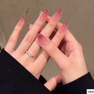 X808 - super pretty oval ombre pink jelly nails set of 30 new nail designs for Mid-Autumn Festival a