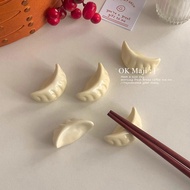 Creative Bionic Dumplings Cute Ceramic Chopstick Holder Chopstick Holder Household Exquisite Dining 