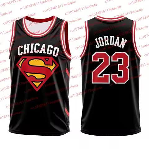 Chicago Basketball Jersey Superman Basketball vest Michael Jordan 23 Basketball Jersey Superhero Spe