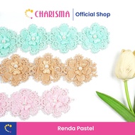 Charisma Pastel Color Floral Lace (1yard) - Embroidered Lace