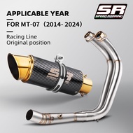 For  MT07 FZ07 MT-07 Mt07 Exhaust Pipe Header Front Exhaust Elbow XSR700  Slip-on Motorcycle Exhaust