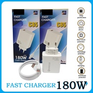 180W Charger for POC0 C85 Fast Charging Adaptor Batok and Type C Cable, Micro Universal for All Andr