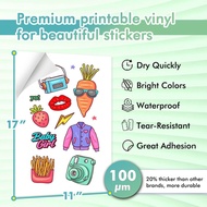 Koala Printable Vinyl Sticker Paper for Inkjet Printer 11x17 Inch - 10 Sheets Matte White Sticker Pr