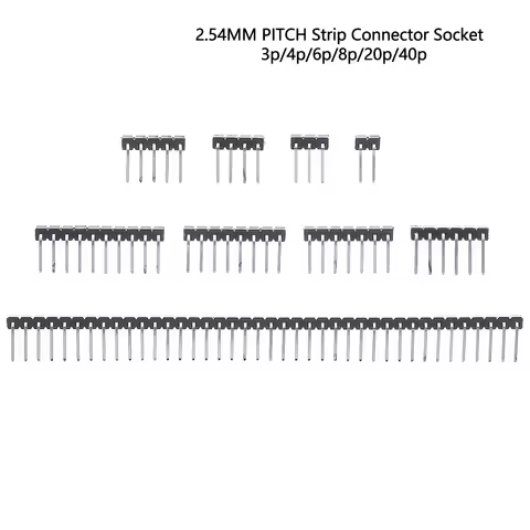 10PCS 3p/4p/6p/8p/20p/40p 1X/2/3/4/5/6/8/10/40 PIN Single Row Right Angle MALE PIN HEADER 2.54MM PIT