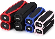 Hollowfly 4 Pair Hand Weights 0.5lb 1lb 1.5lb 2lb Soft Dumbbells Walking Weights Small Weight Set Ex